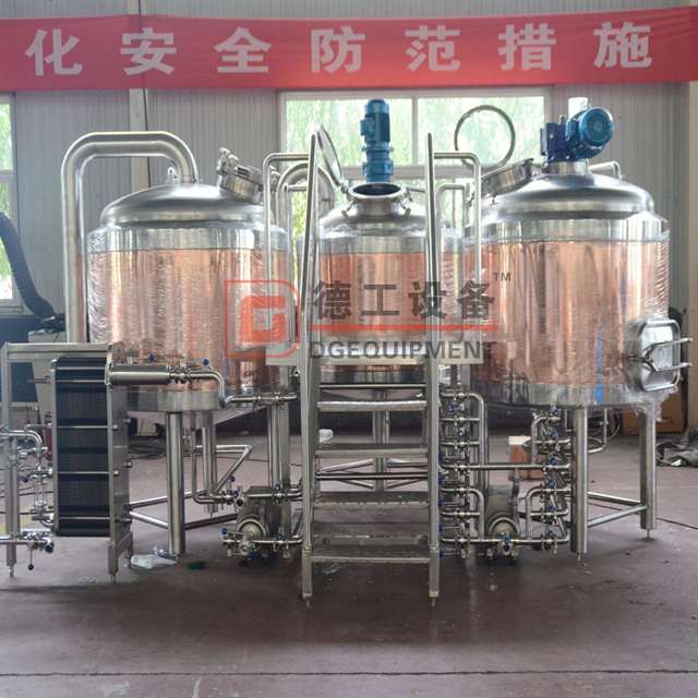7BBL Brewpub Utilisé Red Copper Bière Équipement brasserie avec 3 navires bière Brewhouse