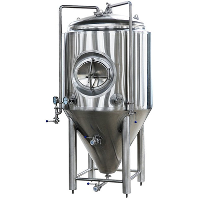 Fermenteur de réservoir conique de cylindre de bière artisanale en acier inoxydable 1000L avec trappe supérieure / latérale