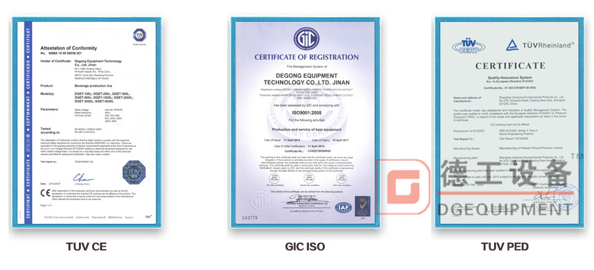 Certification CE de DEGONG